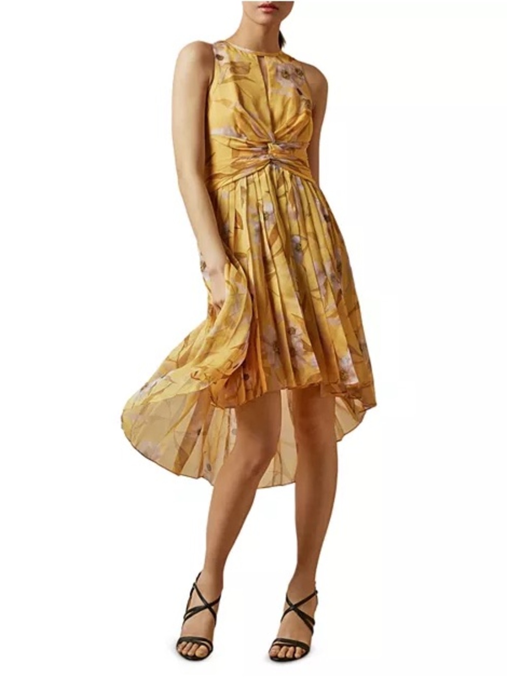 Ted Baker Fabulas Pleated High/Low Midi Dress size 6